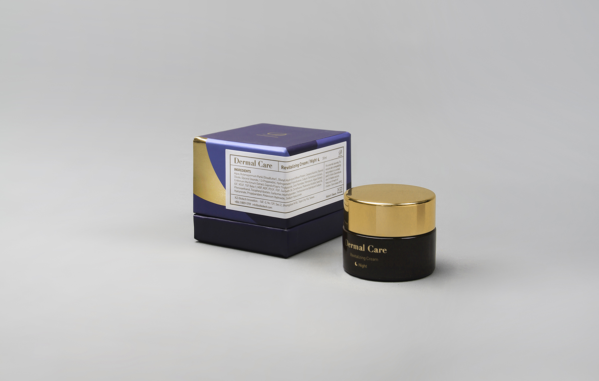 cosmetics Mackup package golden curve DermalCare taiwan print