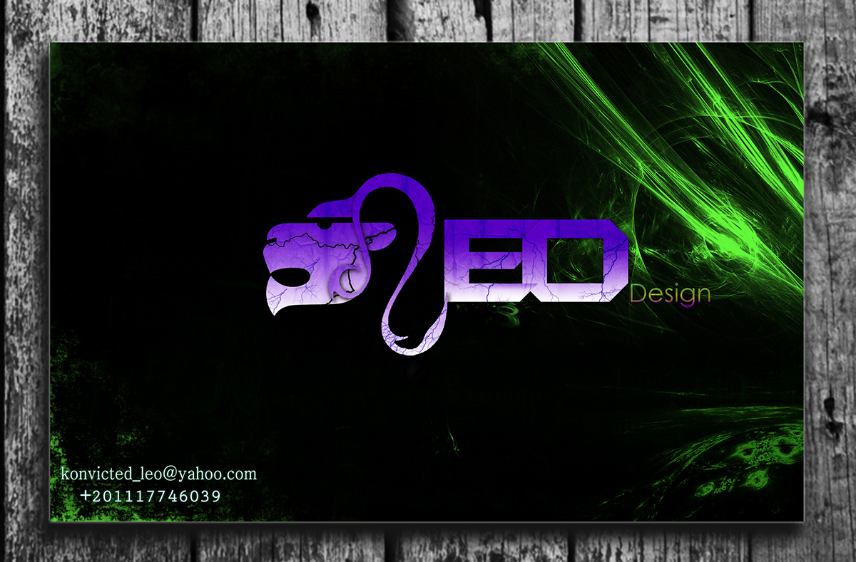business card design Leo graphic black lion Void