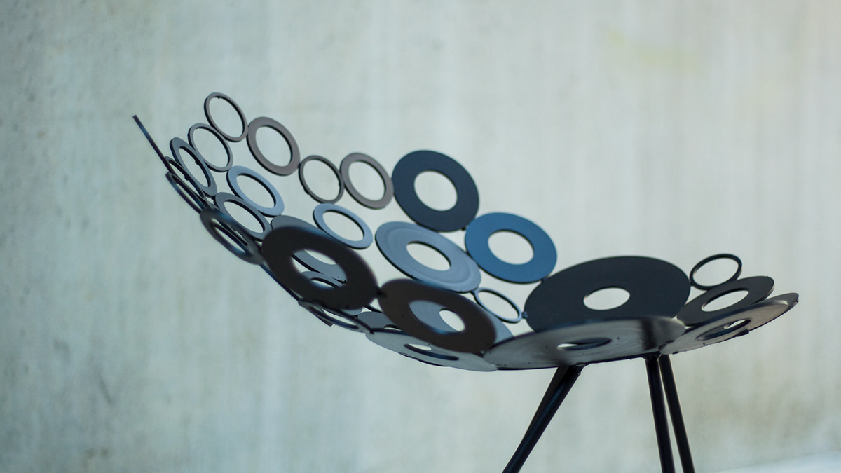 chair stool design furniture circle cushion black decoration