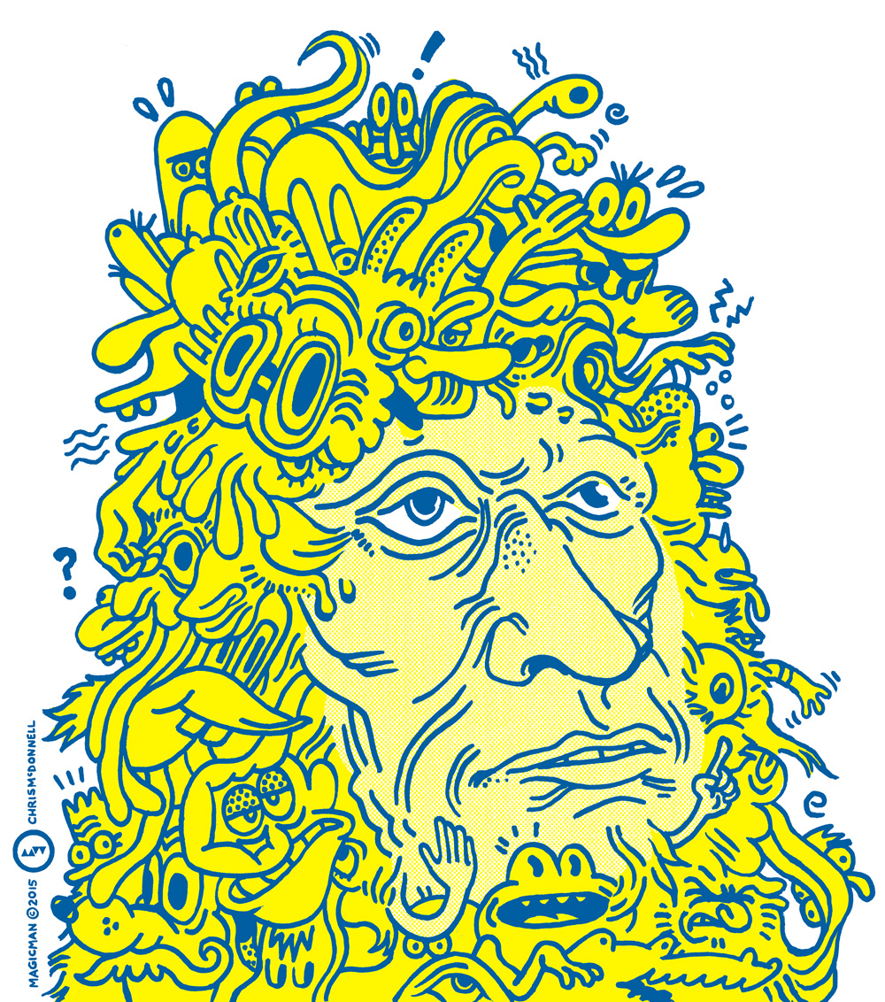 personal ink Cartoons Magic   man lion