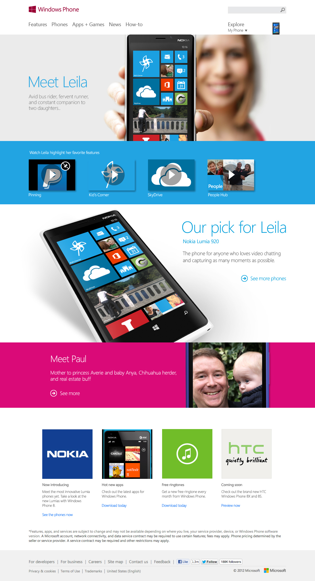 Microsoft windows phone microsite