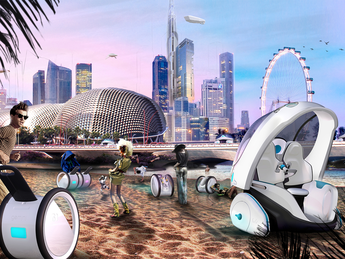 future mobility e-mobility electric car segway transportation Urban research vision concept drive Vehicle