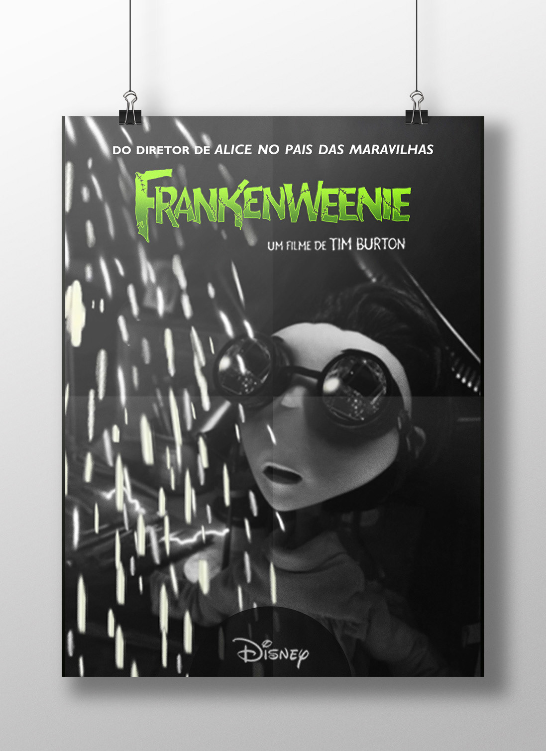 Frankenweenie Filme arte divulgação cartaz Estampa DVD