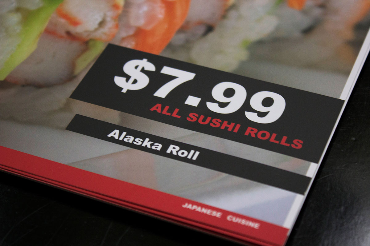 menu restaurant Sushi japanese portfolio book