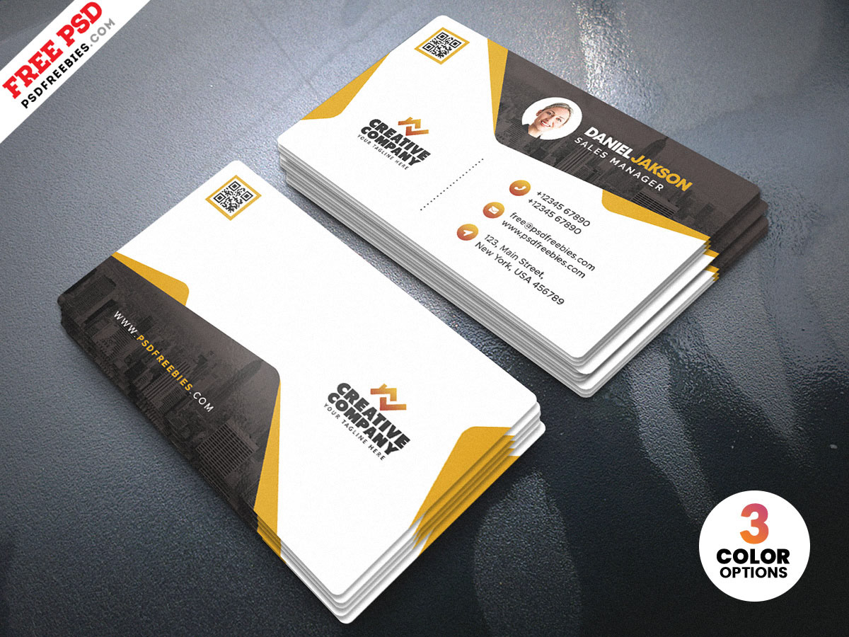 Clean Corporate Business Card Template PSD on Behance Within Name Card Design Template Psd