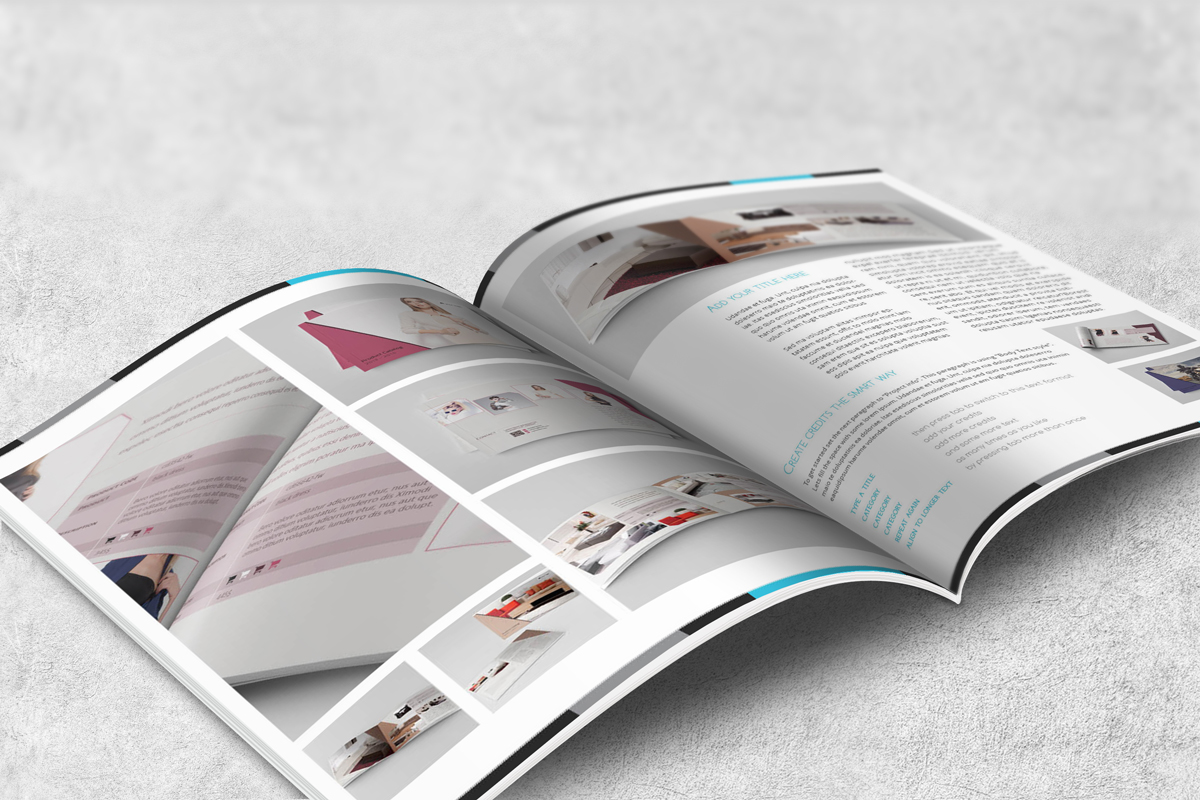 a4 art book book Booklet brochure clean cyan design portfolio elegant idml indd InDesign magenta modern
