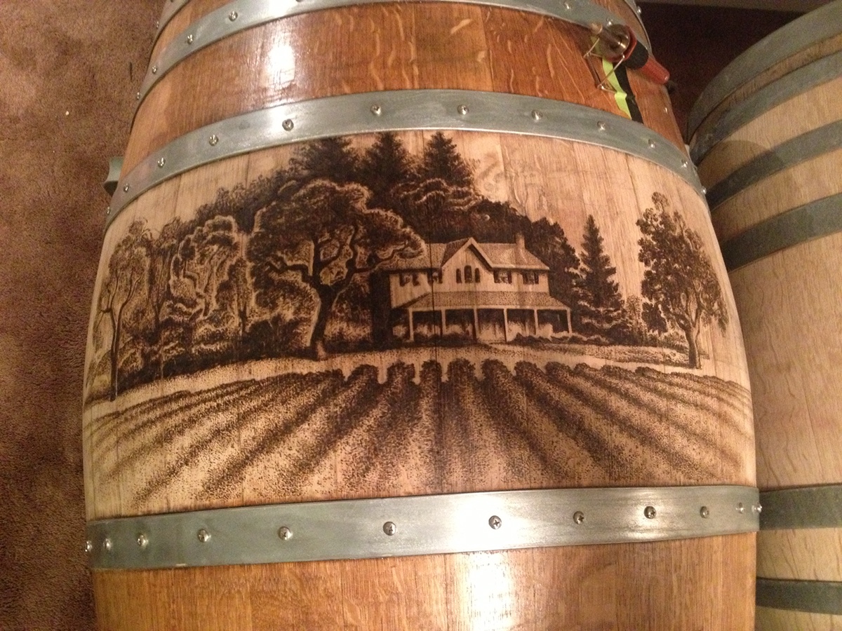Winery Art wine barrel art Wood Burning art