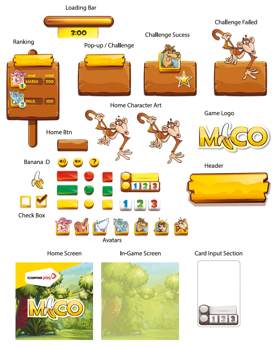 UI ux visual design design game copag app mobile Adventure Time Turma da Mônica