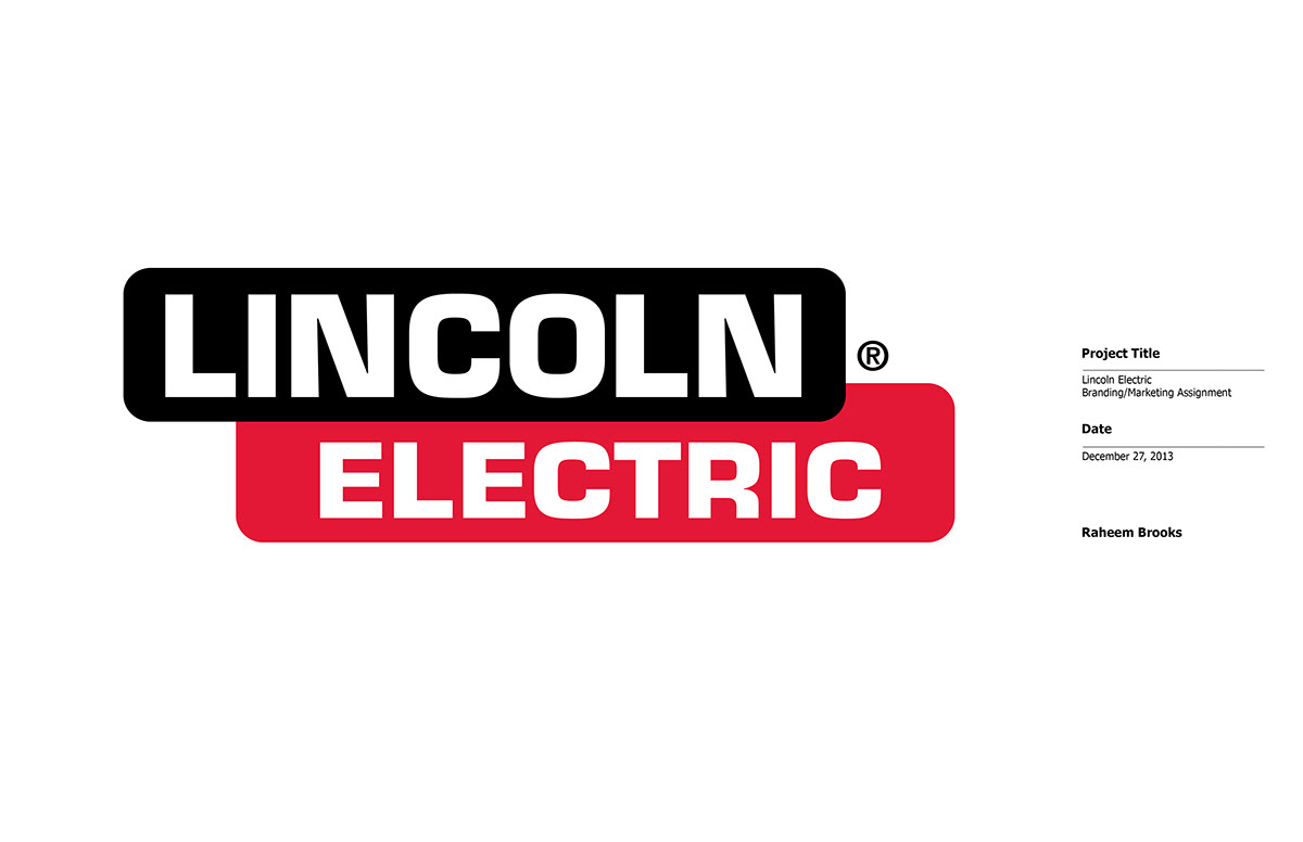 Lincoln Electric brand identity ads presentation Booklet