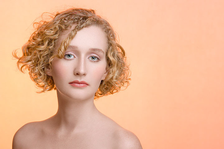 female model beauty blonde blue eyes studio makeup Flash