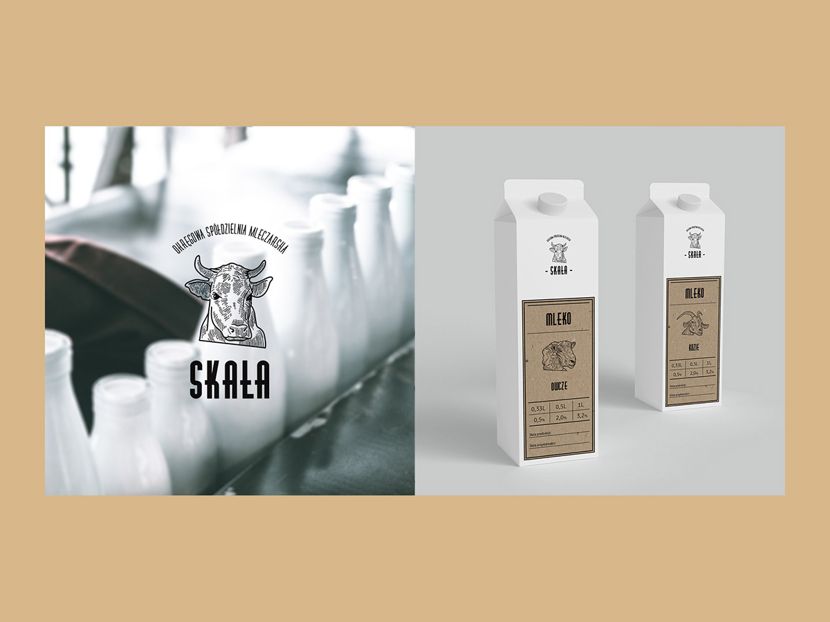 graphic branding  logo package milk Dairy cow sheep goat eco Adobe Portfolio
