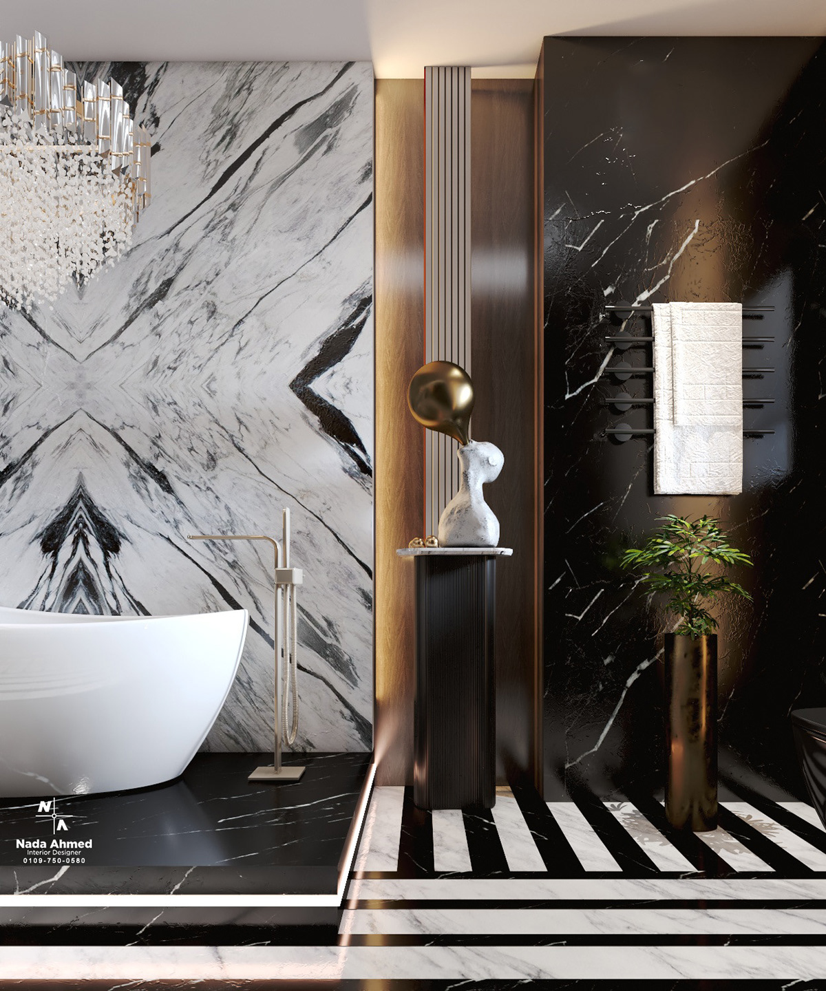 3D 3ds max architecture bathroom gold interiordesign luxxury Marble Render visualization