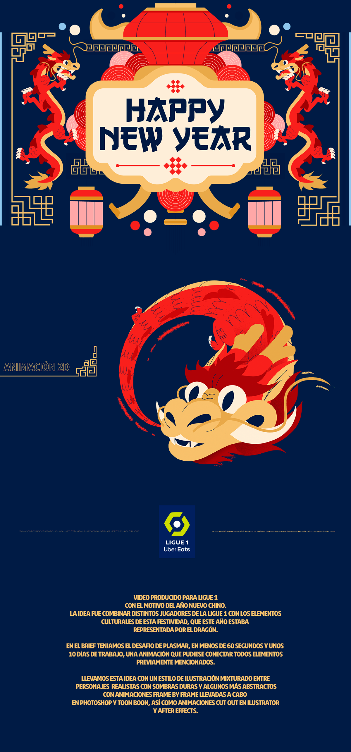 Futbol motion graphics  animation  frame by frame motion design ILLUSTRATION  chinese new year dragon football sports