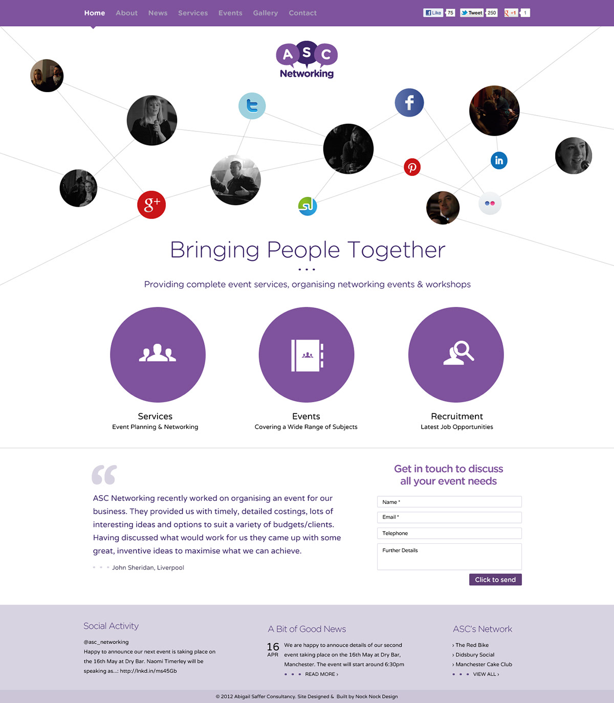 Website Events networking brand design