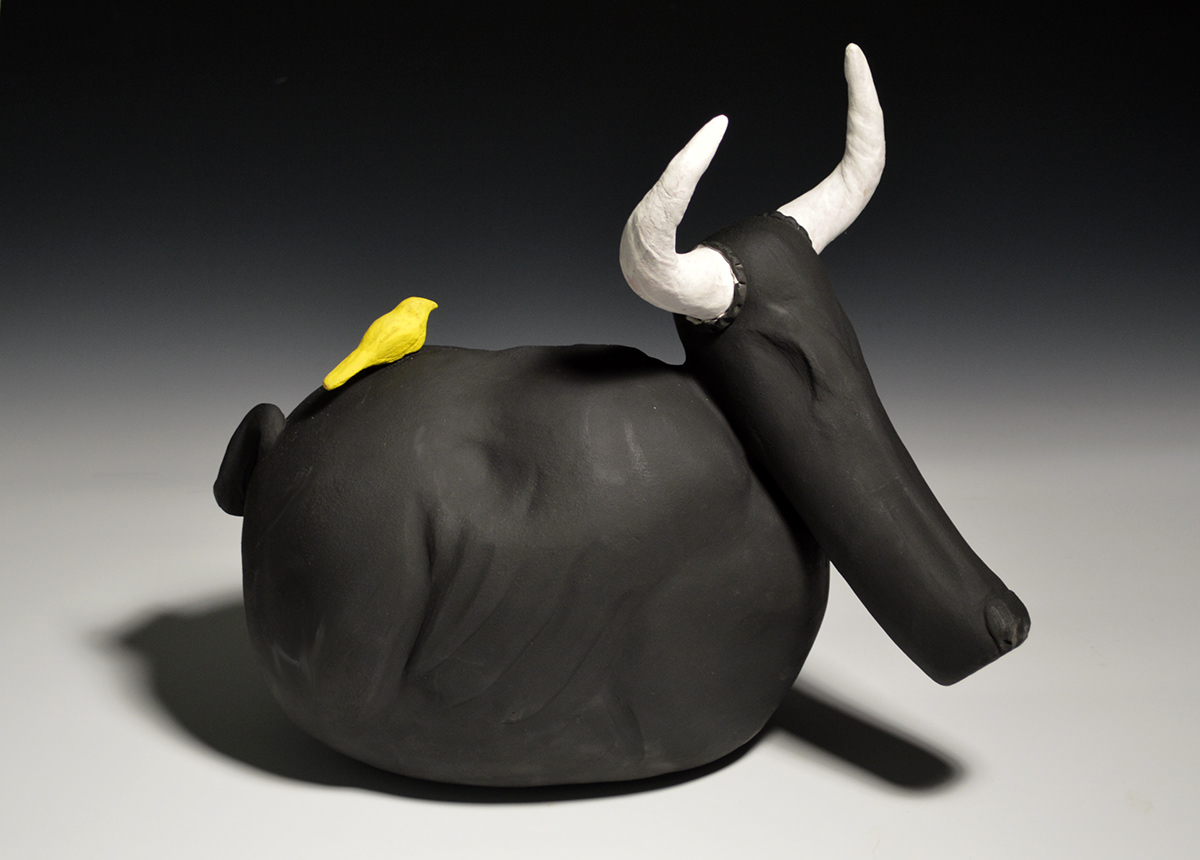 De Barro bulls ceramic sculpture