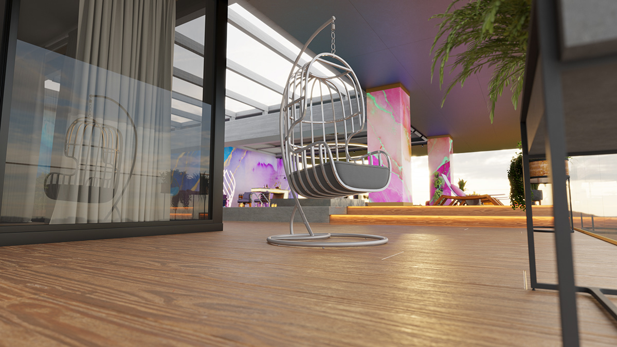 visualization interior design  archviz architecture Render 3ds max modern vray minimal swimming pool