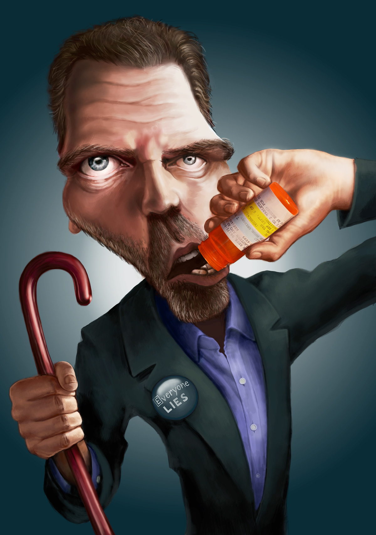hugh laurie house md house caricature  