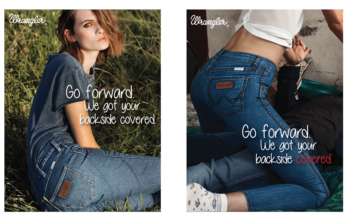 design jeans ads Wrangler edgy brand