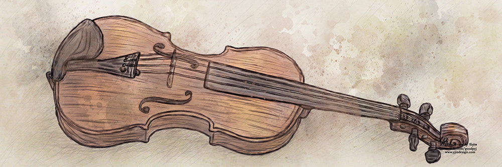 ILLUSTRATION  painting   Drawing  vintage Classic Classical vintageillustration traditional watercolor Violin