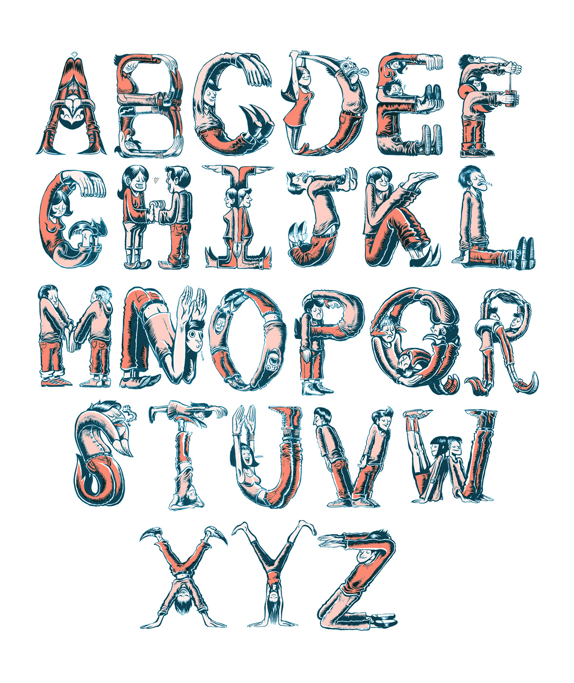 Yoga alphabet ILLUSTRATION  art design