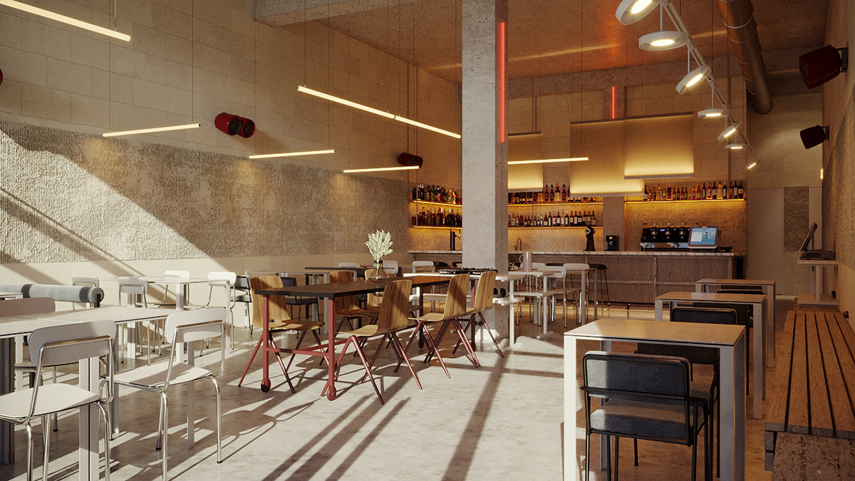 3ds max architecture interior design  Bar Design Cafe bar design Minimalism