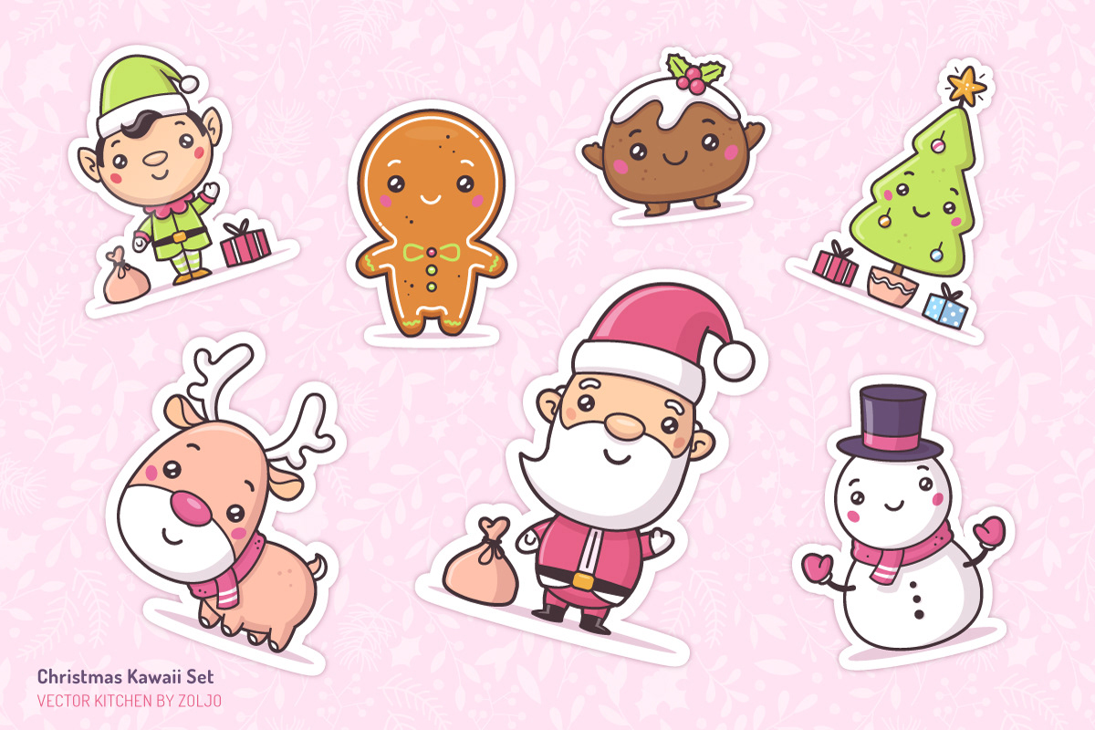 Christmas Vector Illustration Cartoon Illustration ILLUSTRATION  kawaii cute