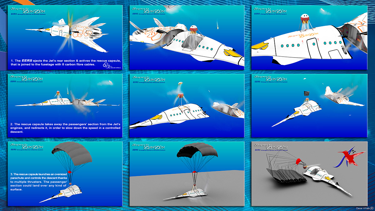 Jet airplane design concept SUPERSONIC ecofriendly luxury innovation Technology new