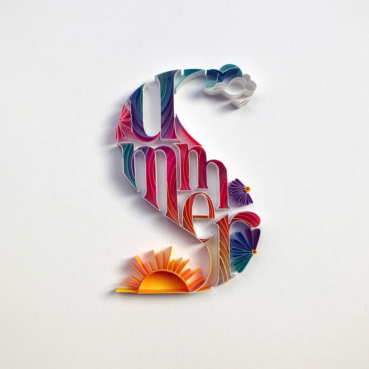 SabeenaKarnik paperart papertypography 3dart