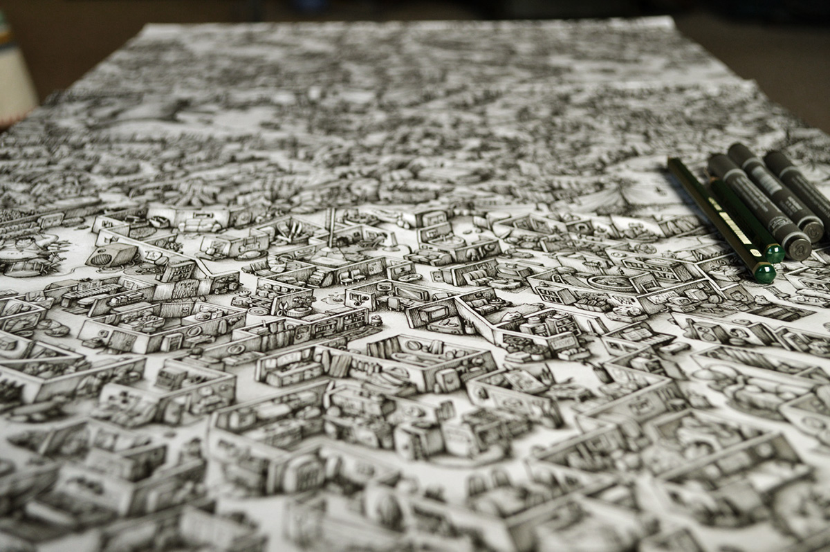 art design ink maze advert