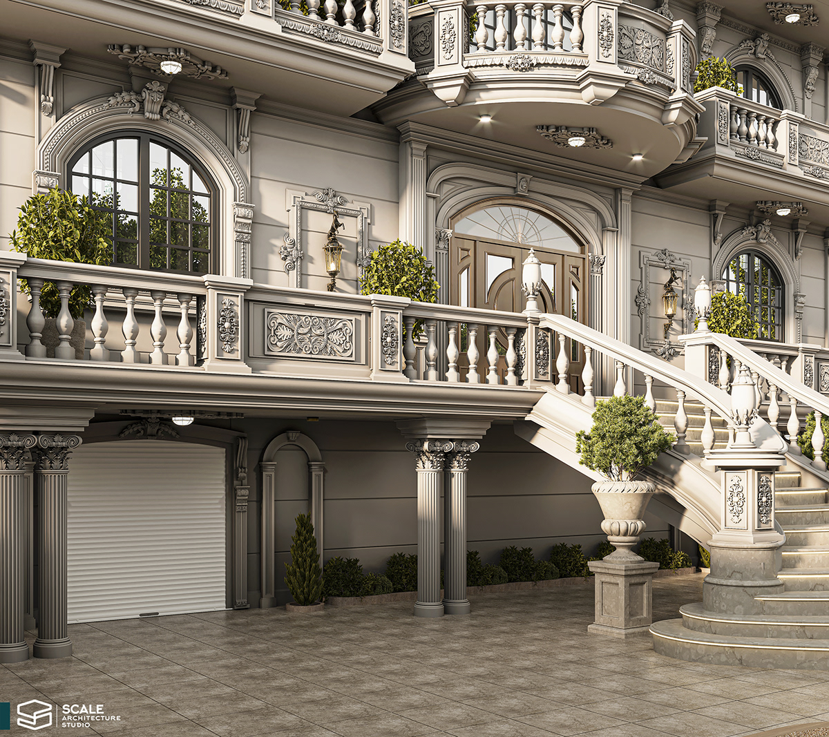 exterior Classic Elevation architecture Render visualization 3D 3ds max vray