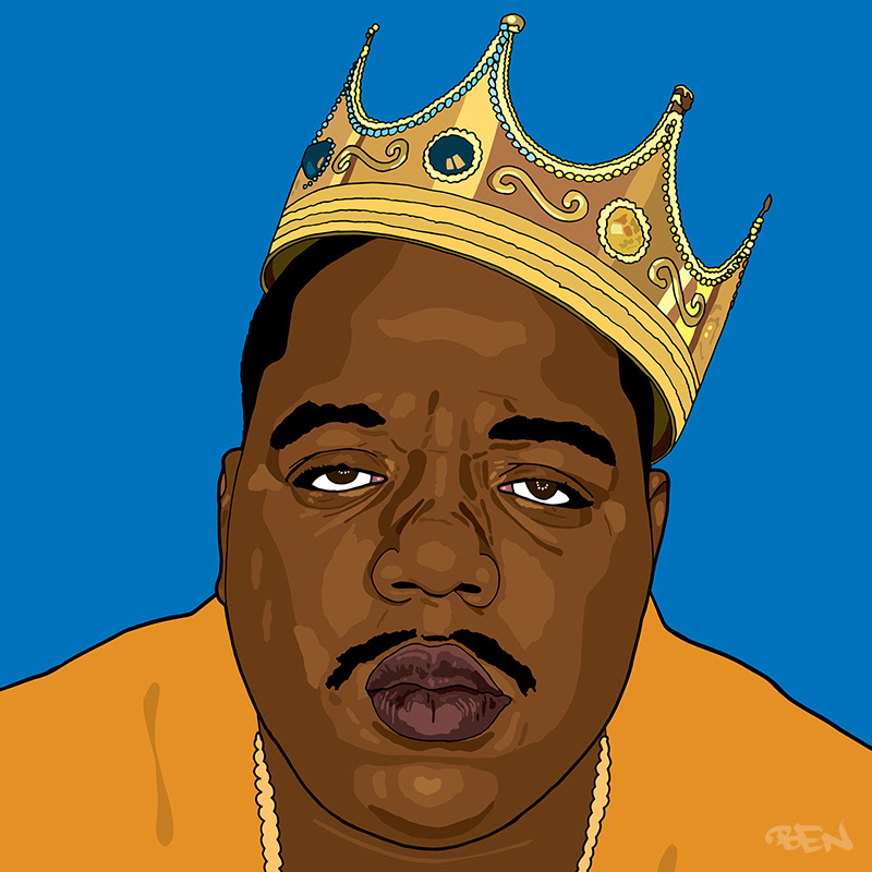 biggie biggie smalls cover crown hip hop ILLUSTRATION  Nonsinthetik portrait rap the notorious big