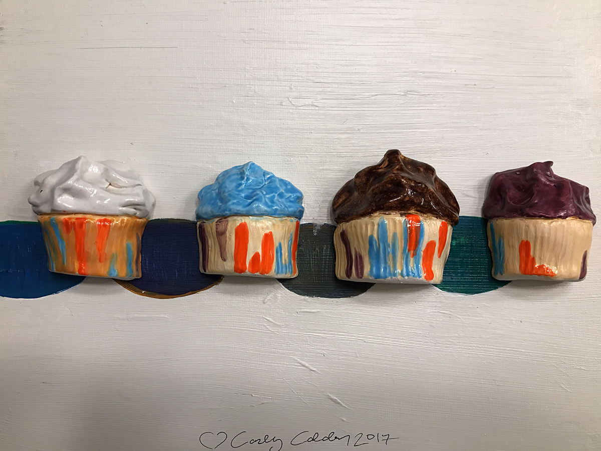 ceramics  Food  Wayne Thiebaud cupcakes canvas painting  