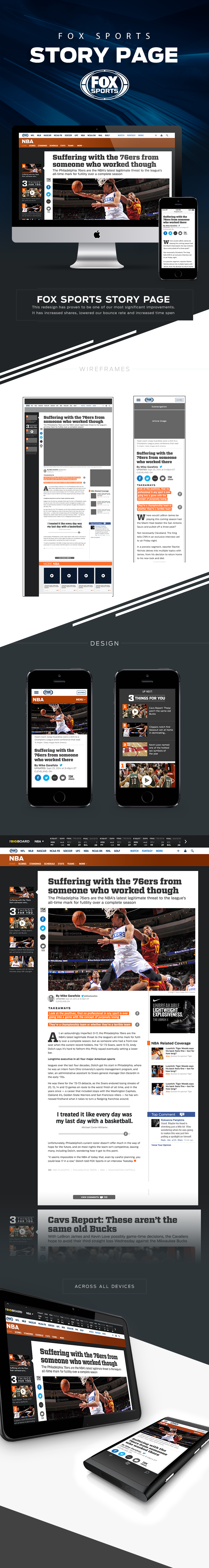 sports Fox Sports Social Sharing redesign story page
