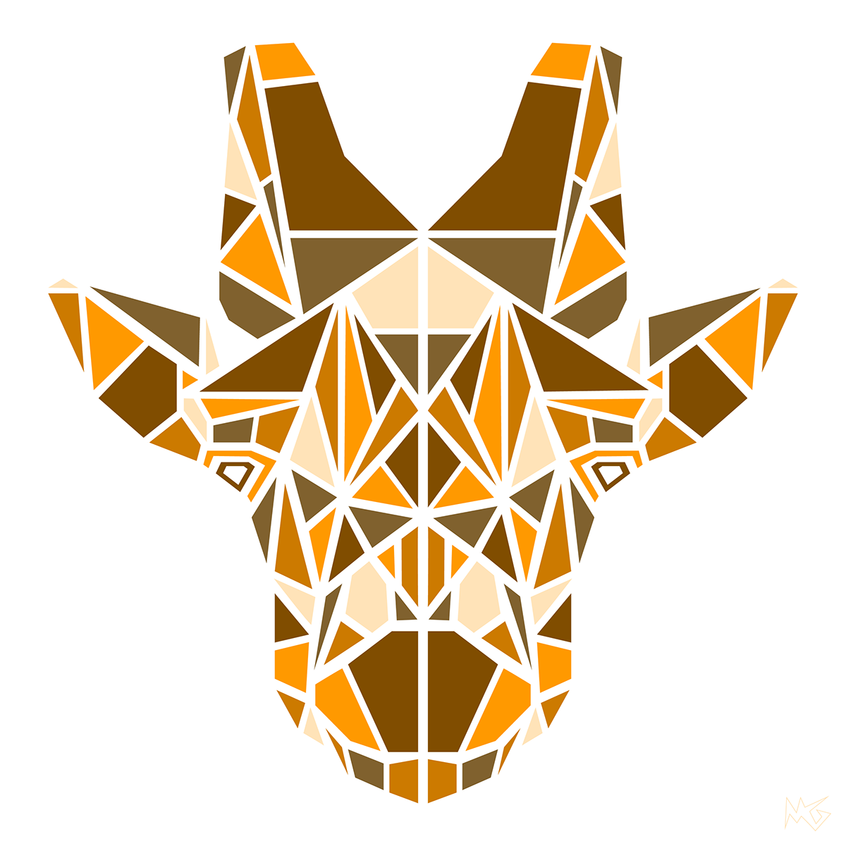 lion animal geometric elephant illustrate design art shape symmetry wild poly Nature Ocean poster
