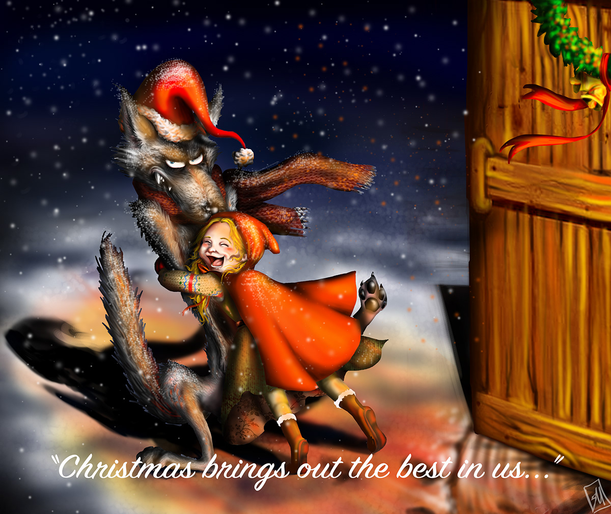 Christmas brings out the best IN Us wolf hug once upon a time story