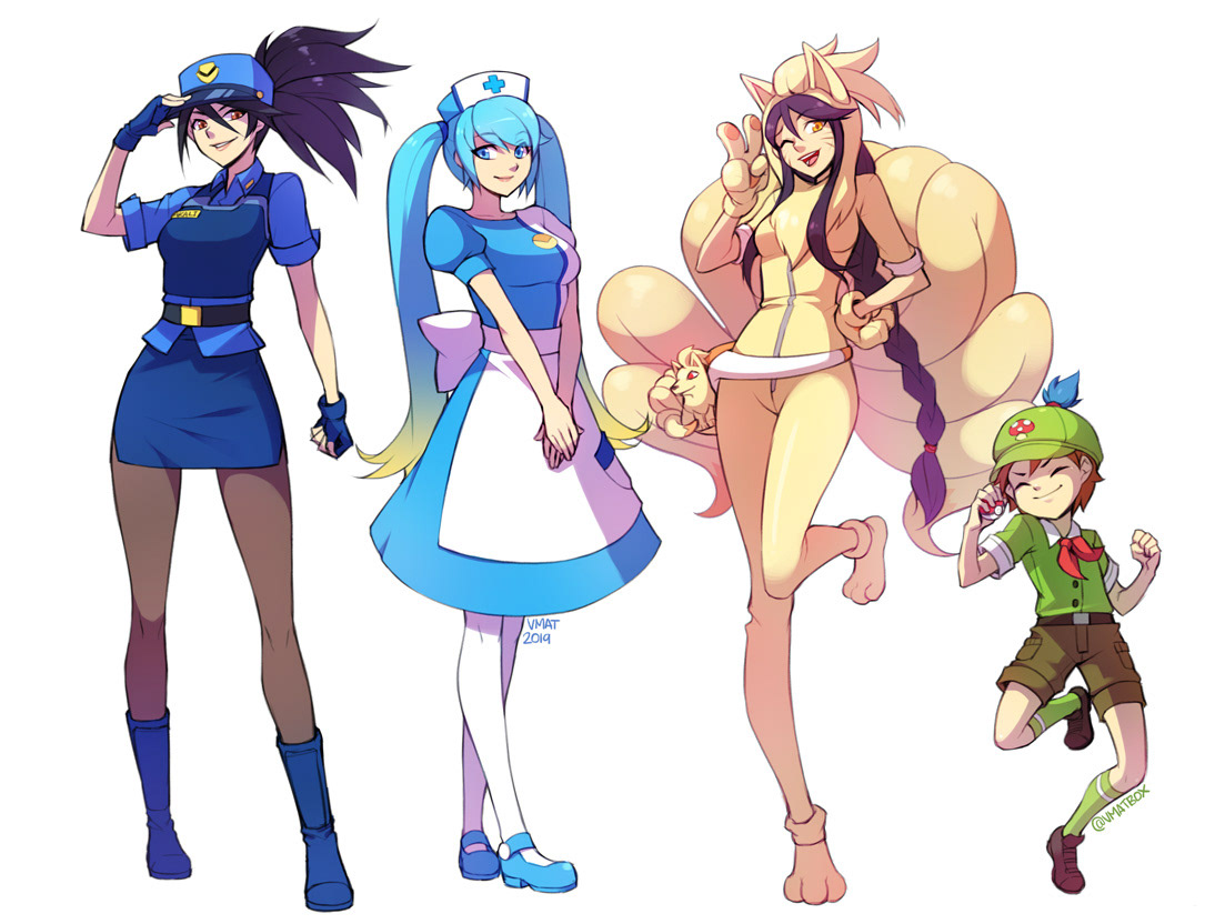 crossover ezreal jinx league of legends Lux PKMN Pokemon trainer zoe