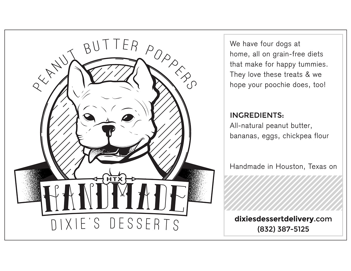 Dog treats label design Label design lettering handmade houston texas HTX tx Montrose montroseart dog canine