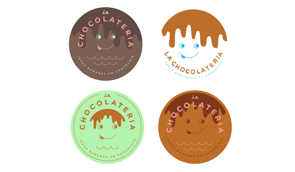 chocolate characters brand colors bright yummy palette faces expresions smile