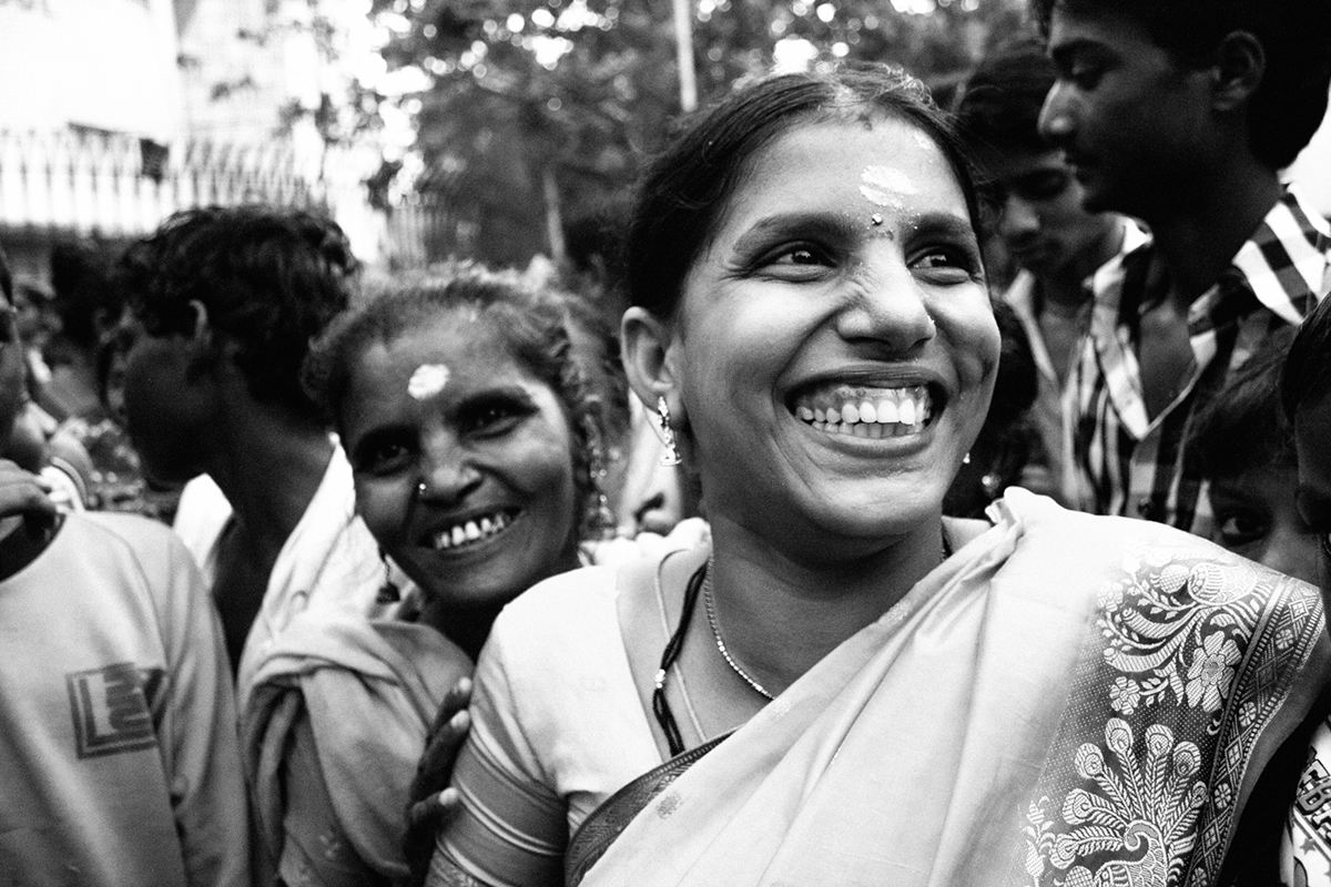 portrait black/white Hinduism India MUMBAI daravi people Street festival religion Documentary 