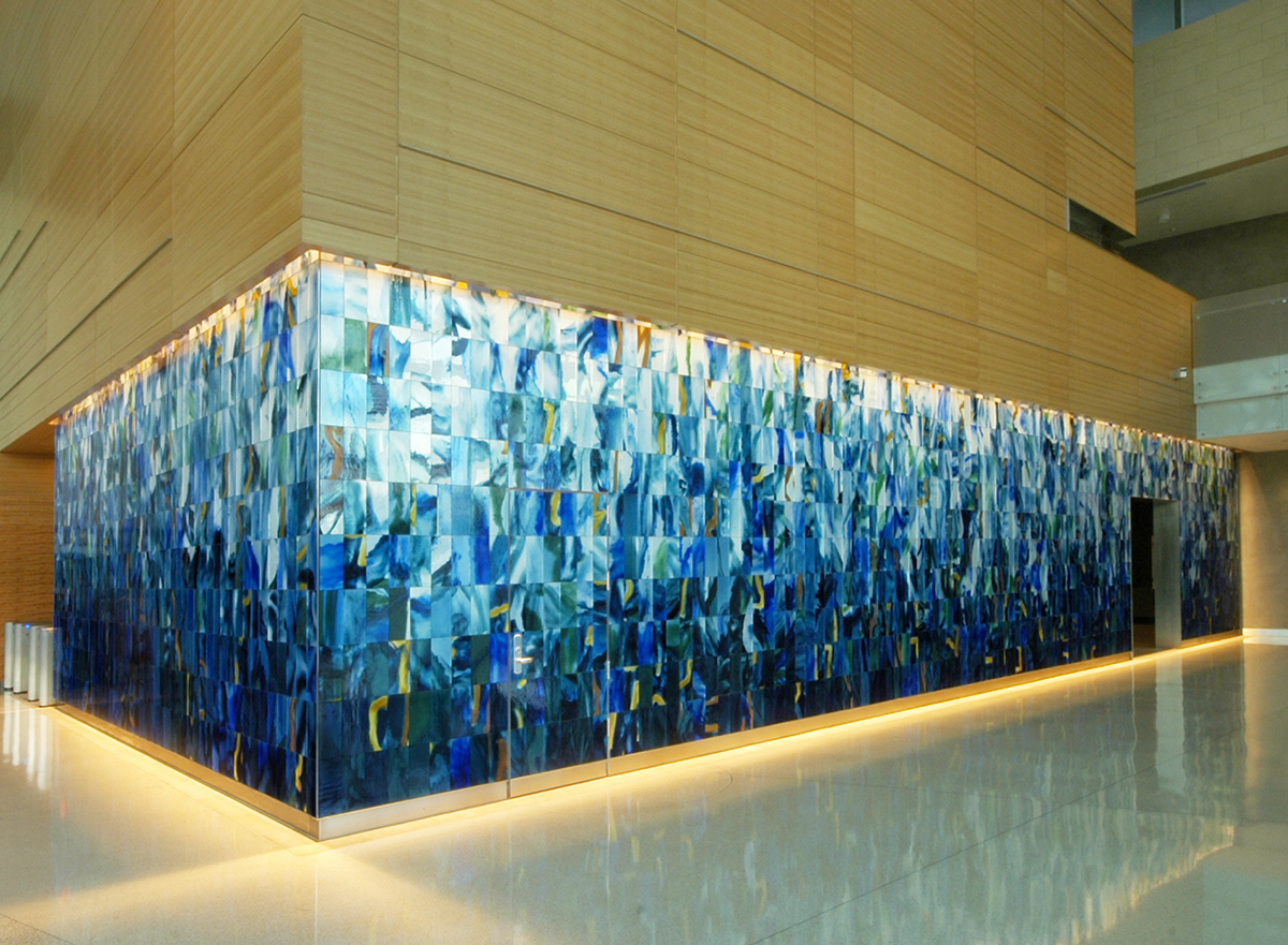 painted glass decorative glass water colored glass Glass artist wall treatment modern glass art glass installation