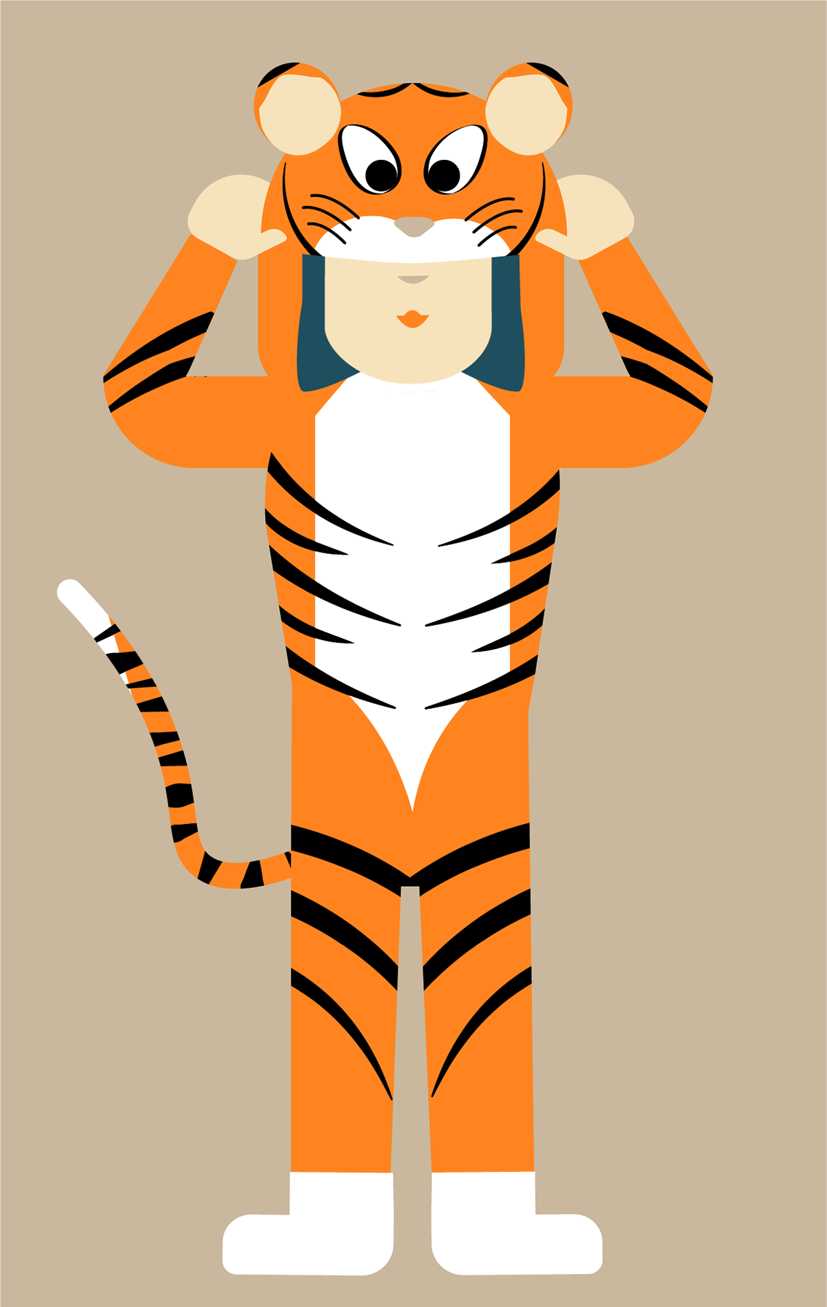 kawaii kigurumi japan JAPON tigre tiger renard FOX gif