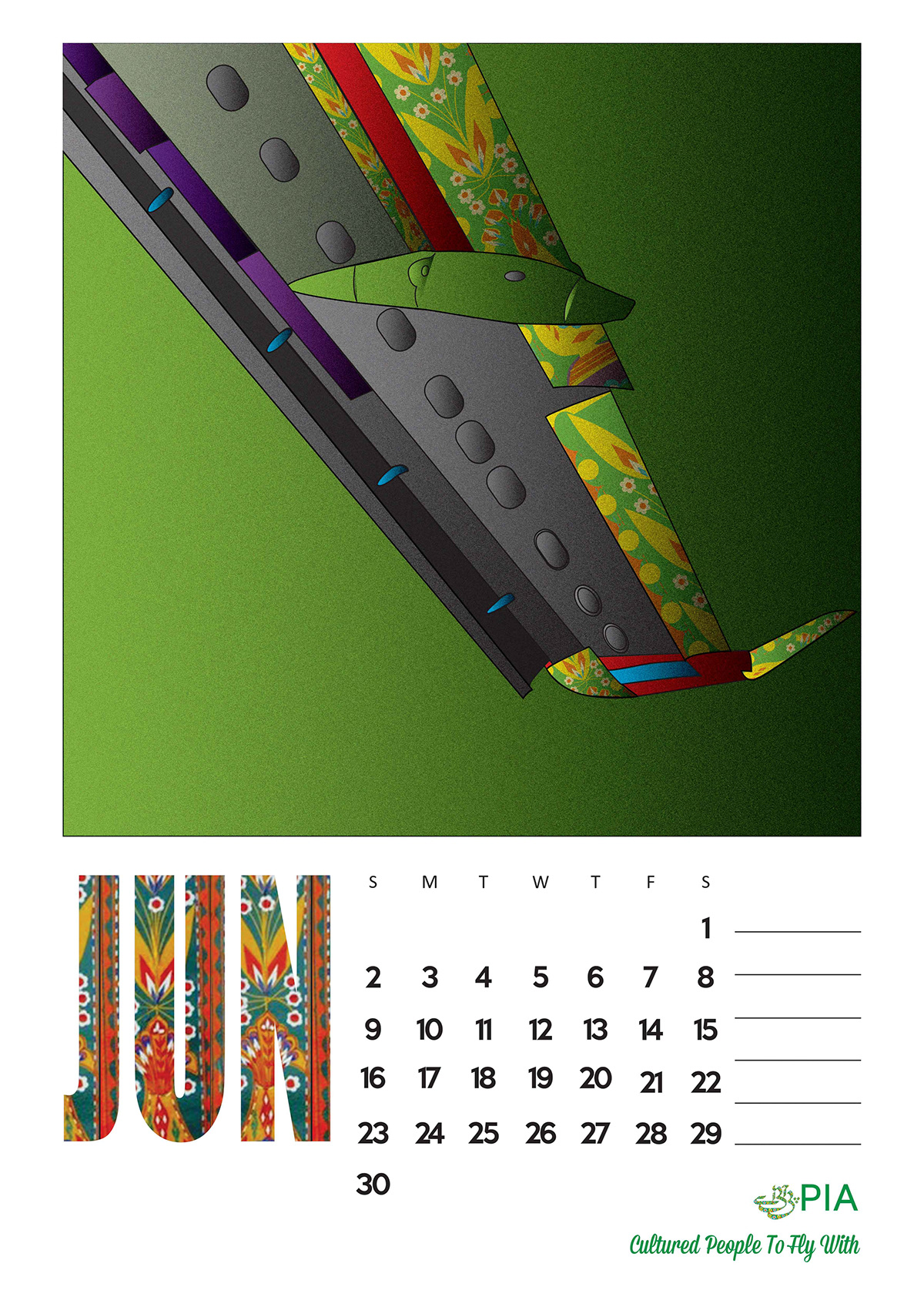 Pakistan  pia  Airlines  Usman  branding  TRUCK ART  2013  calendar 