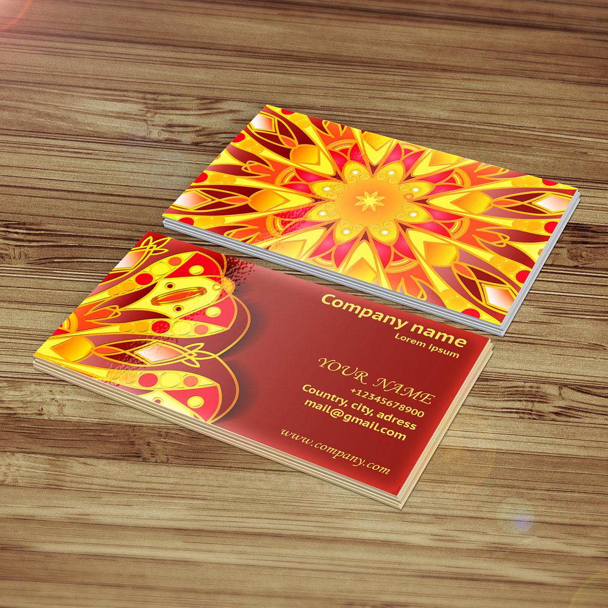 visit card business card Mandala