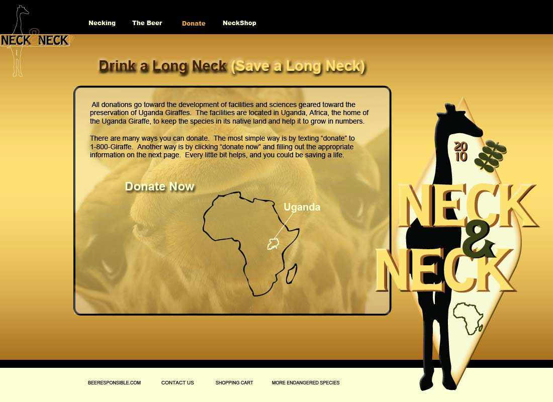 endangered species Website Design Uganda Giraffe Neck & Neck