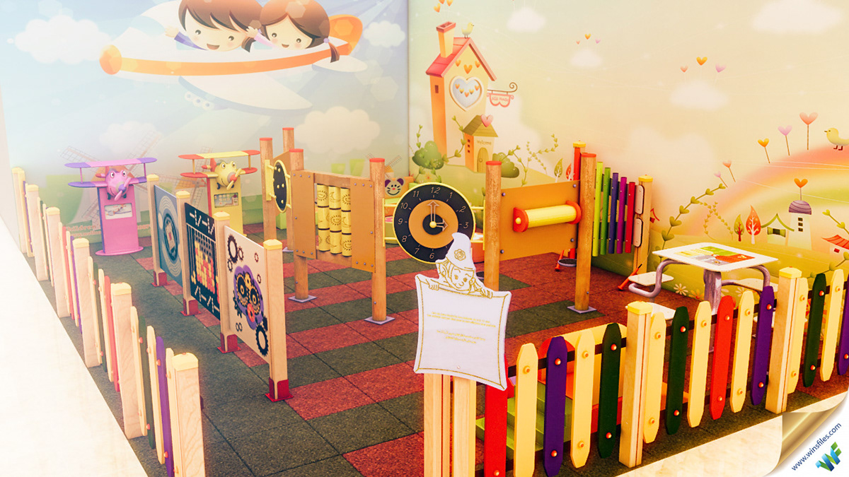 3D airport colorful creative designer kids Playground Winsfiles younes jmoula Graphic Specialist