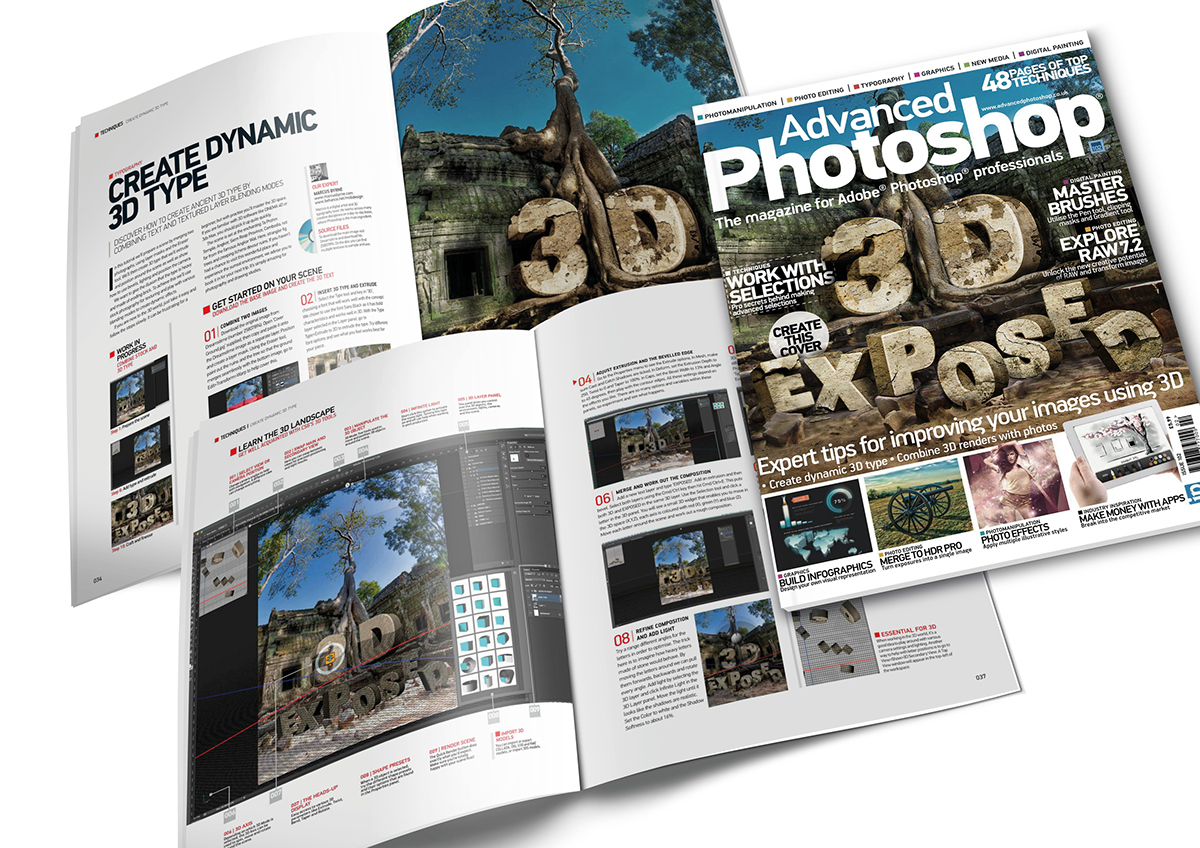 photoshop Creative Retouching type letters cover Melbourne tutorial Magazine Cover publishing   3D advanced photoshop