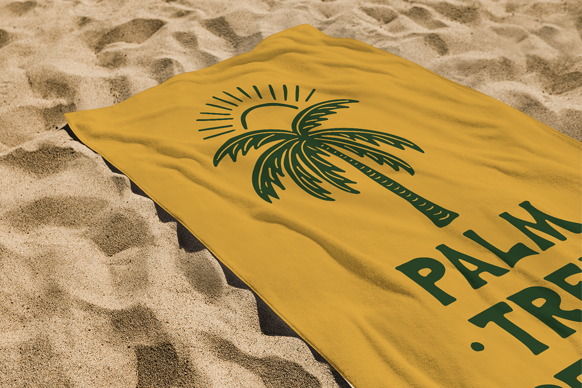 palm tree design on towel