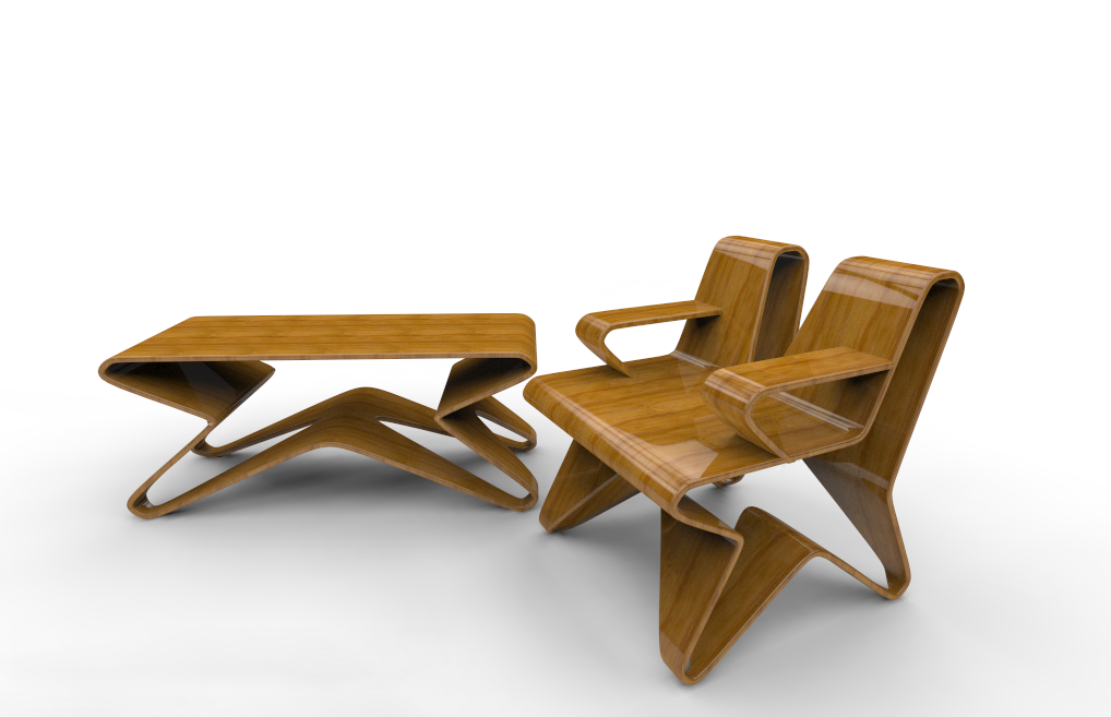 furniture plywood Molded design Rhino keyshot