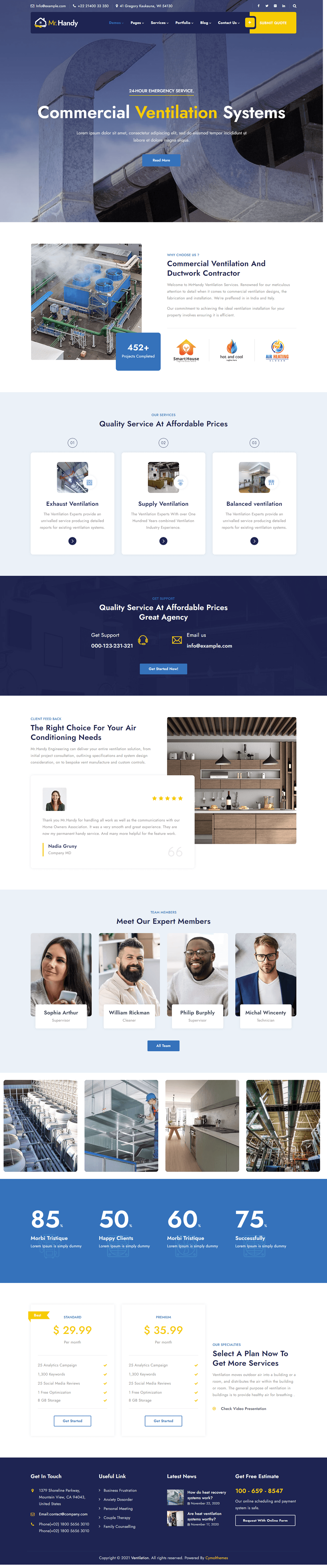 HTML5 template for cleaning, electrician, auto mechanic, home repair.