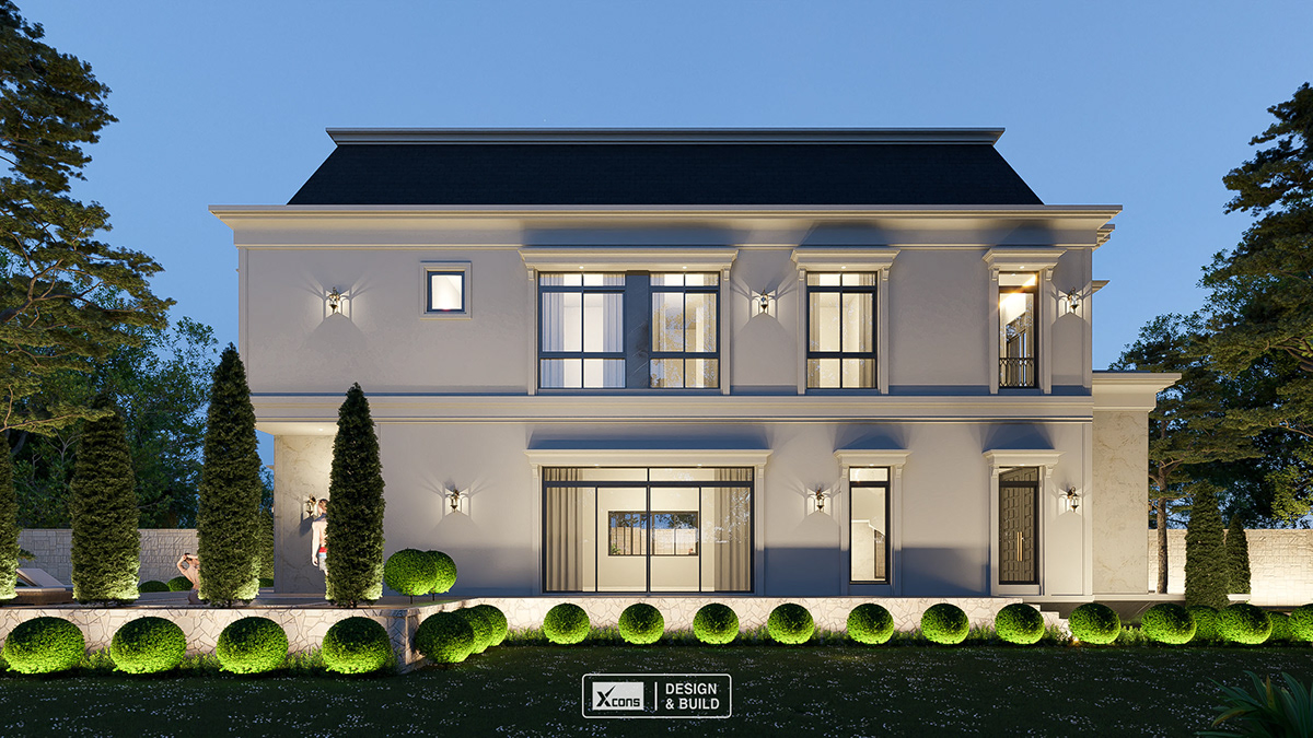 Classic house architecture classic house exterior visualization archviz vray Villa modernclassic